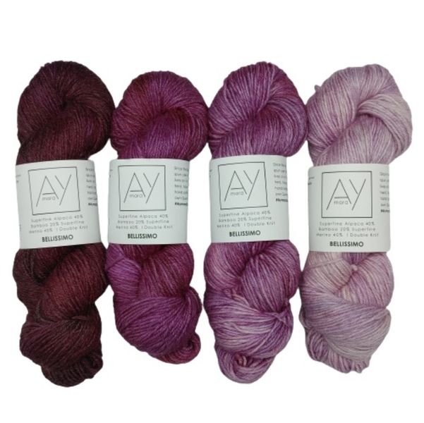 Hand Dyed DK Alpaca Yarn "Bellissimo" in Colour Gradient