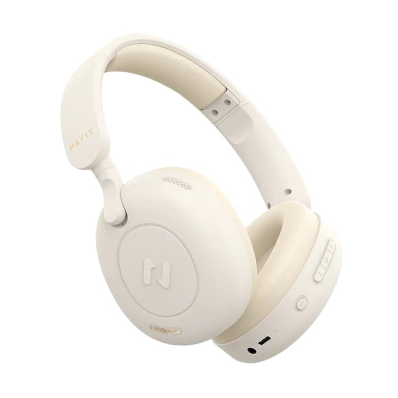 HAVIT - H655BT - Foldable Active Noise Cancelation Headphones - Beige ...