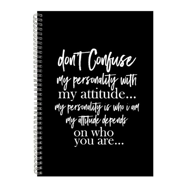 Attitude A4 Notebook Spiral Lined Motivational Sayings Graphic Notepad 139
