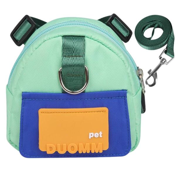 Dog Back Pack With Leash - Green