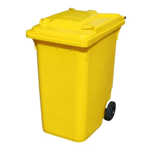 240 Litre SABS Approved Wheelie Plastic Waste Yard Bin - Yellow