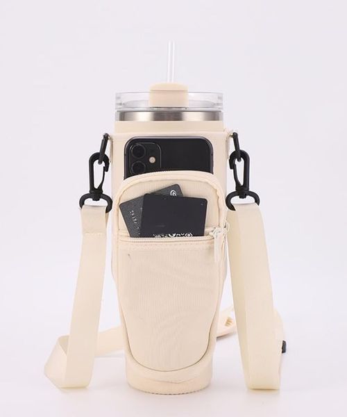 Kerarios Water Bottle Carrier Bag with Phone Pocket 40 oz for Outdoor