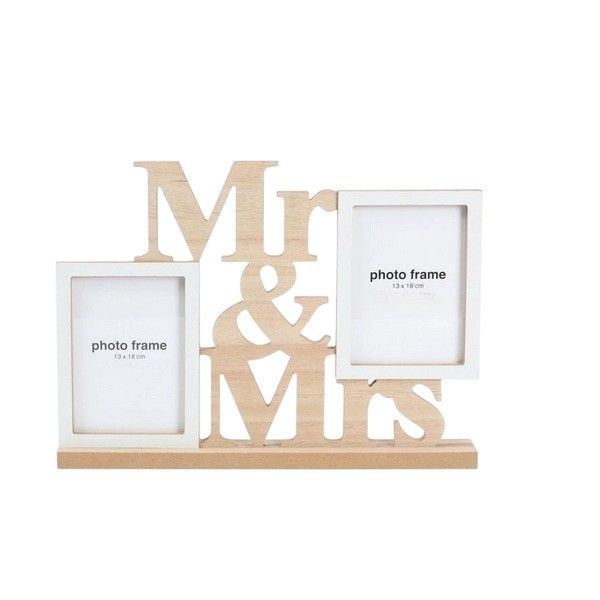 Mr And Mrs Heart Wood Frame (60cm x 105cm)