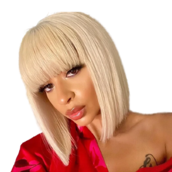 Blonde Brazilian Hair Fringe Wig.