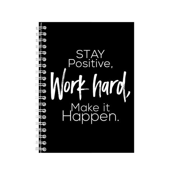 Work hard A5 Notebook Spiral Lined Motivational Sayings Graphic Notepad 204