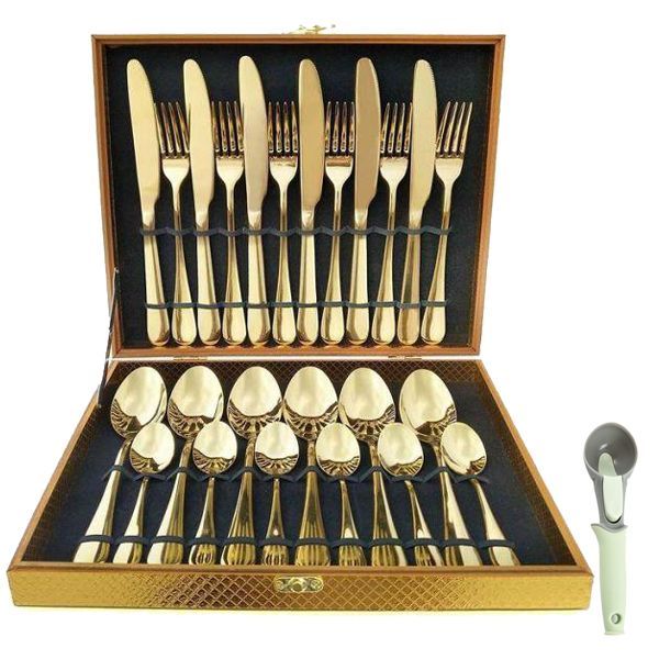 24 Piece Kitchen Cutlery Set- Gold