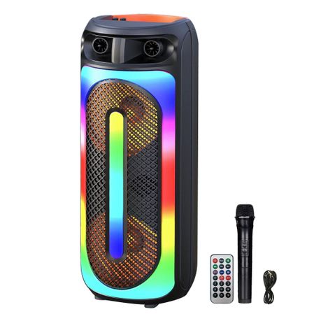 GZMTN Double 8" Portable Bluetooth Speaker Party Light with Microphone Image