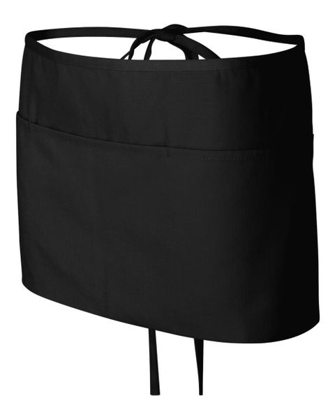 Black Server Waist Apron With 3 Pockets