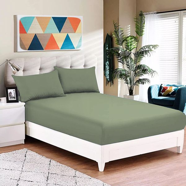 Pierre Cardin - Le Intro - Fitted Sheet Set - Olive Green