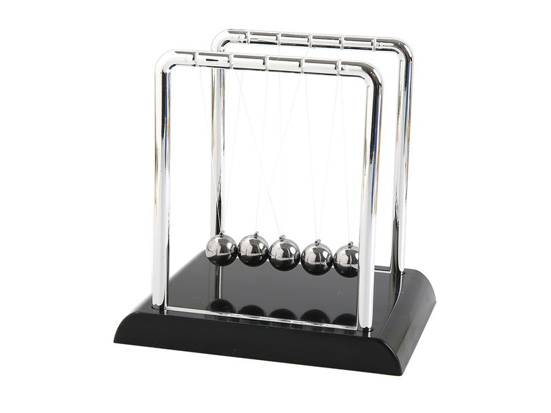 Perpetual Motion Kinetic Orbital Newton Cradle Balance Ball - Silver