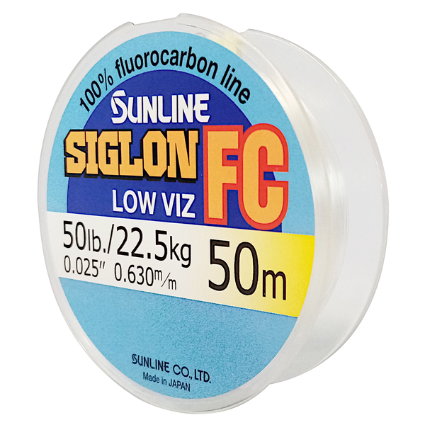 Siglon Fluorocarbon Leader Fishing Line 22.5KG/50Lb .62MM Colour Clear 50m Spool
