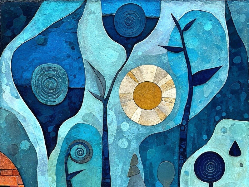 Modern Canvas Wall Art Home Decor - Blue Dreams
