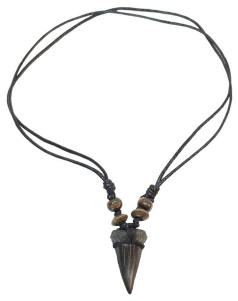 Shark Tooth Necklace - Fossilized - 3.3cm x 2cm - Medium