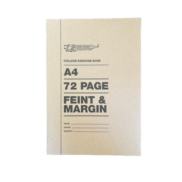 A4 Soft Cover Exercise Book 72-Page - Feint &amp; Margin (Pack of 5)