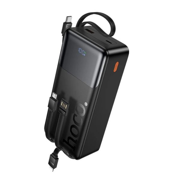 Hoco. 30,000 mAh 2 Inputs (USB-A+USB-C)+ 5 Outputs Powerbank with 4 Cables
