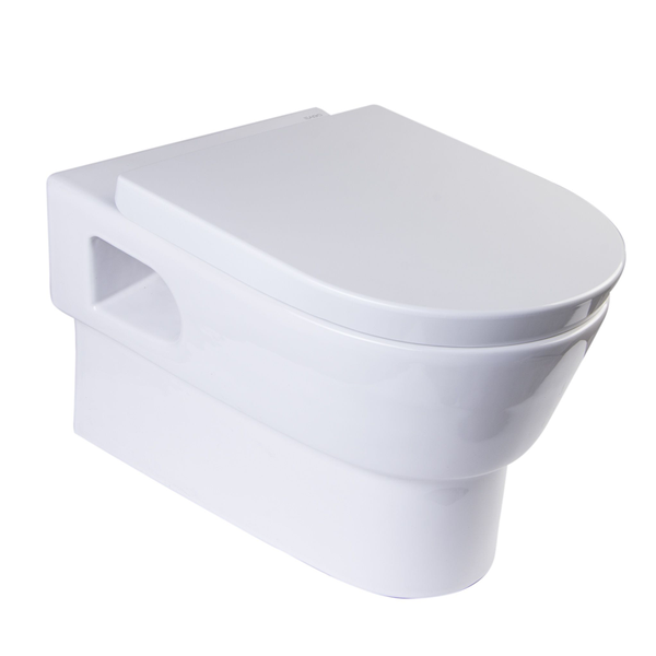 EAGO WD332 Modern Wall Mounted Dual Flush White Ceramic Toilet Bowl