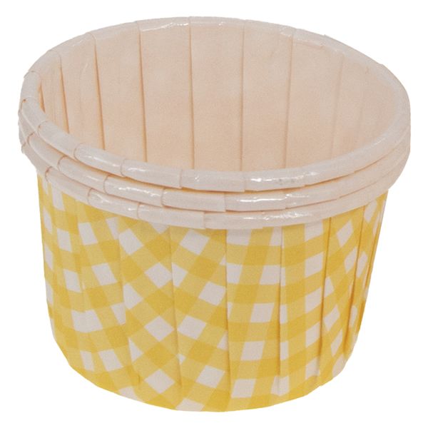 Regent Cake Cups Yellow Check Pet Lined 25 Pack - (44 x 35mm)