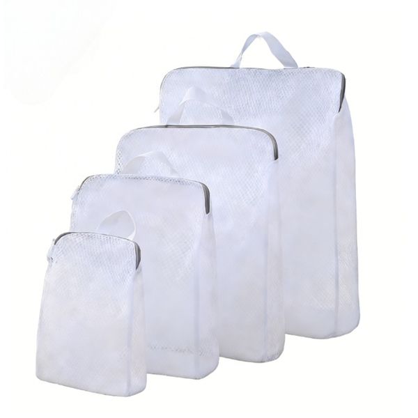 4 Piece Three-dimensional Mesh Laundry Bags with Hanging Handles (S/M/L/XL)