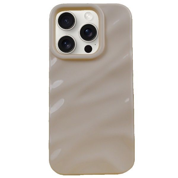 White Wavy Texture Design Phone Cover - iPhone Compatible - iPhone 15 Pro