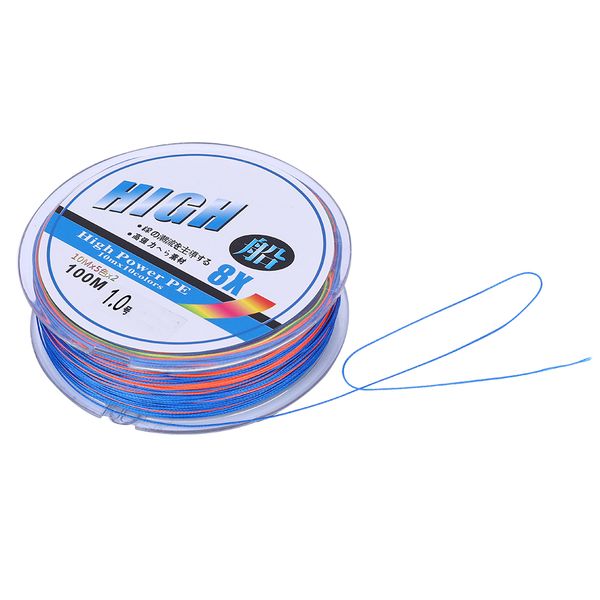 100m 8-Strand PE Braided Line (1.0 Colorful)