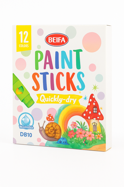 12-Colour Paint Sticks - Quick-Dry, Easy-Clean Art Set for Kids-5 x Boxes
