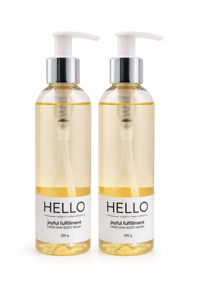 HELLO Joyful Fulfillment Hand &amp; Body Wash Pump Bottles - 200g (2 Pack)