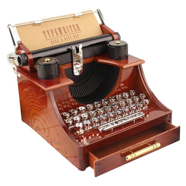 Gift Decorative Retro Vintage Style Typewriter Music Box (15cm)