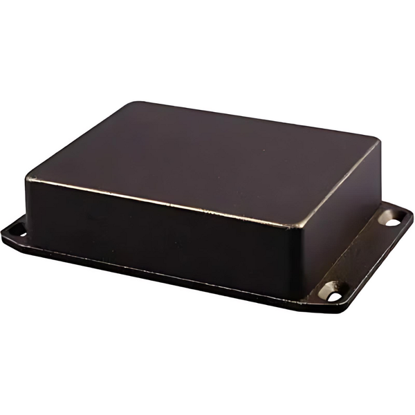 1590BFLBK Diecast Aluminium Enclosure - 112×60×27mm, Black, Flanged