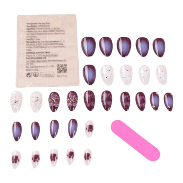 30pcs Short Almond Press On Nails