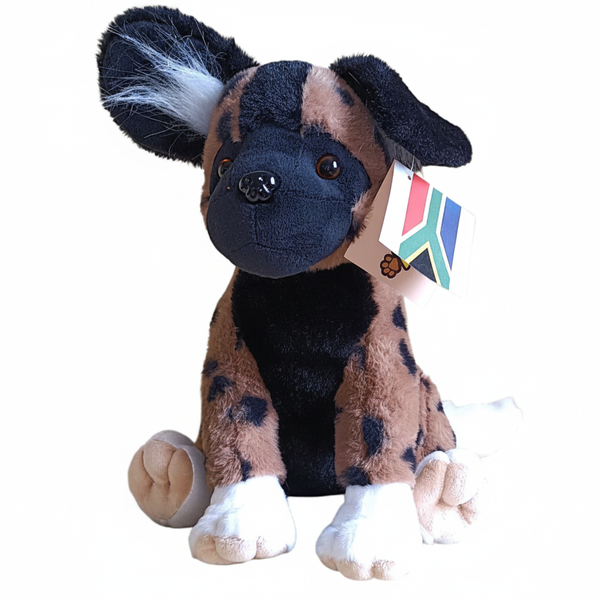Cuddly African Wild Dog Plush Toy with Upright Ears
