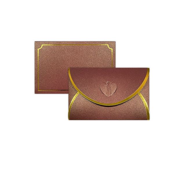 50Pcs Gift Card Envelopes with Love Buckle Envelopes with Gold Border, Enve