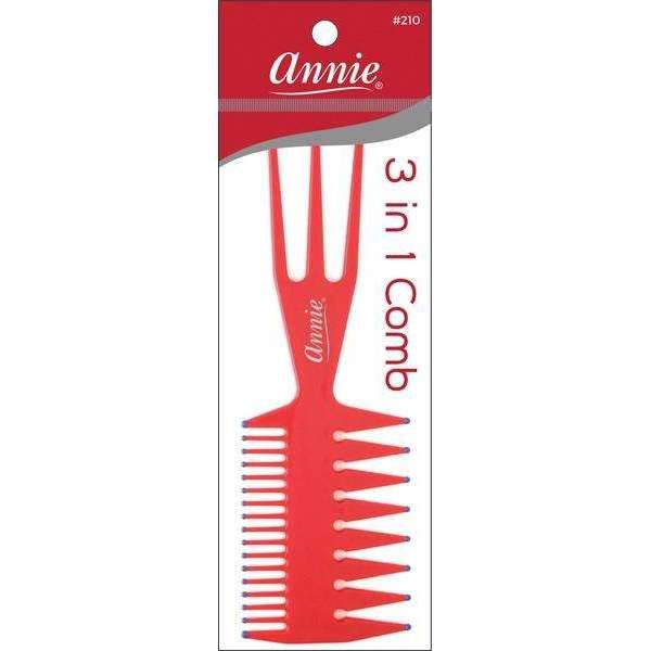 Annie - 3-in-1 Comb Size S Asst Color - Set of 8