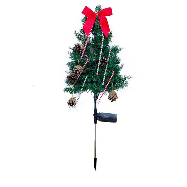 Solar Garden Christmas Tree With Lights And Decorations