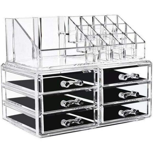 6 Drawer Transparent Cosmetic Storage, Jewellery &amp; Make-up Clear Organizer