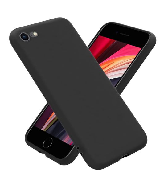 Liquid Silicone Back Case For Apple Iphone 7- Black