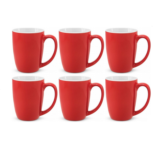 Mug 300ml 10.5X8cm 6 Piece Solid Colours Porcelain - Kitchen Essentials