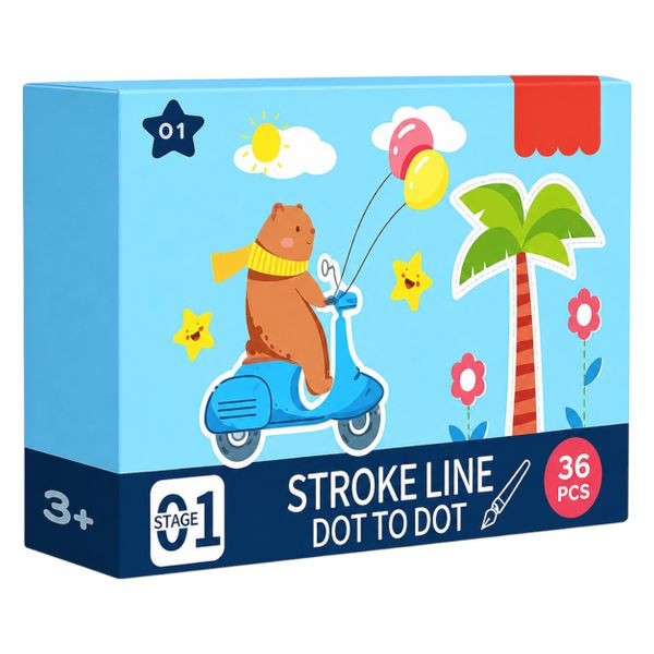 36 Piece - Trace &amp; Wipe Cards With Markers - Light Blue