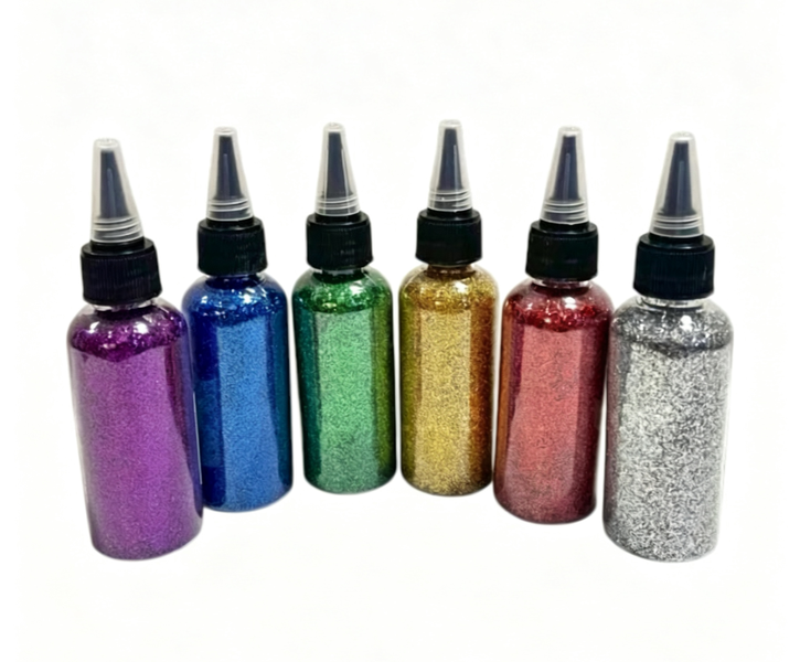12 x 60g Glitter Paint Set - Metallic and Shimmer Colours
