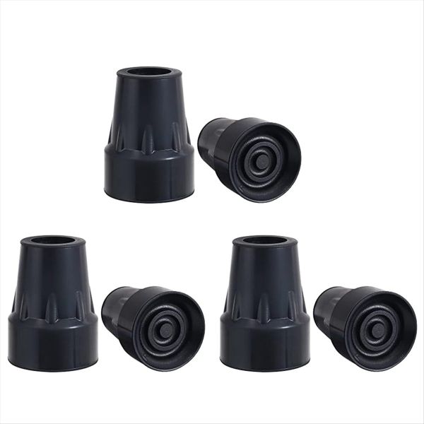 Crutch Tips 3/4 Inch Heavy Duty Non-Slip Rubber Cane Tips 6 Pcs