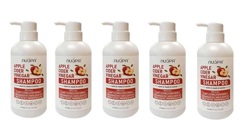 NuSpa Apple Cider Vinegar Shampoo 450ml - Sulfate free - 5 Pack