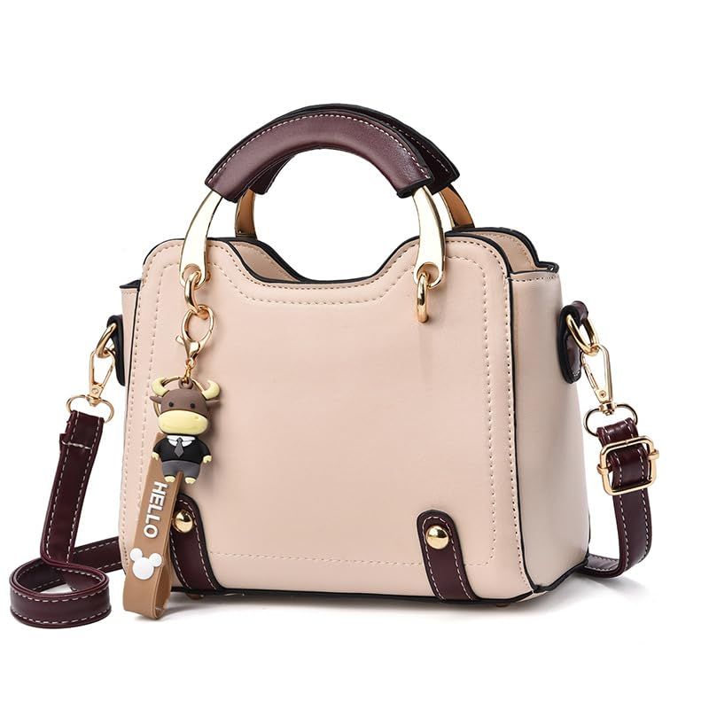 Women's small tote bag,letter PU leather shoulder messenger bag