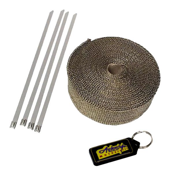 Performance Exhaust Heat Shield Wrap 15mt Titanium & 4 Straps