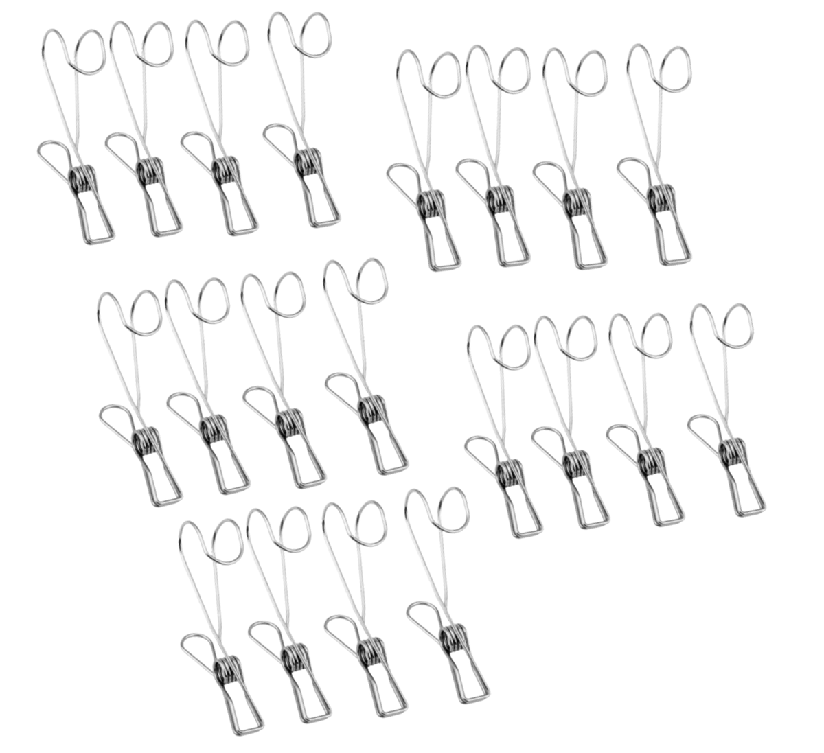 Bestby - 20-Piece Stainless Steel Clips Pegs with Long Tail Hook for Home Office