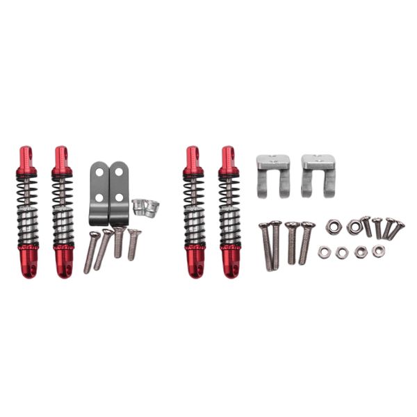 Car Upgrades Parts Metal Front &amp; Rear Shock Absorbers Damper Red