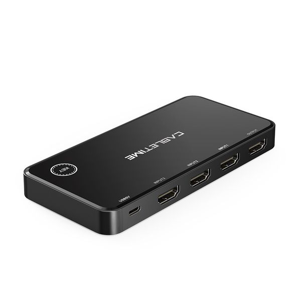 CableTime CP31B 3 Port 4K HDMI Switch With IR Remote For TV Monitor