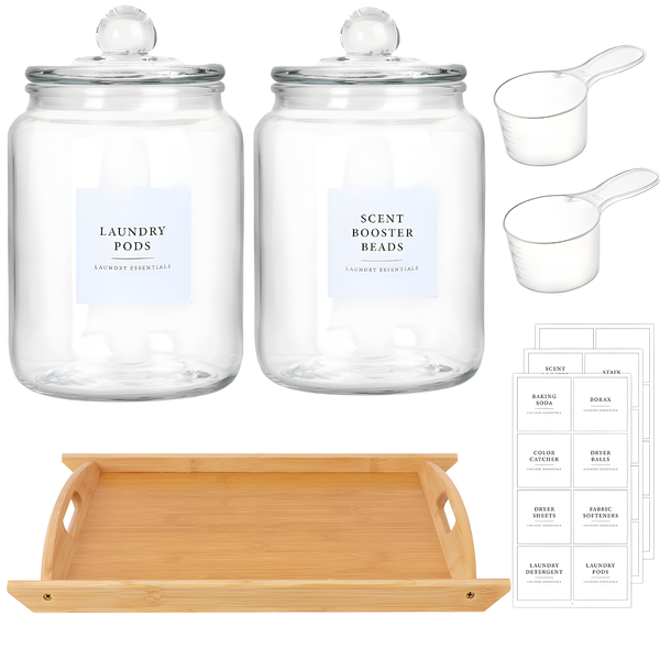 Food Storage Containers,Airtight Glass Jars With Lids,Tray Set Kitchen