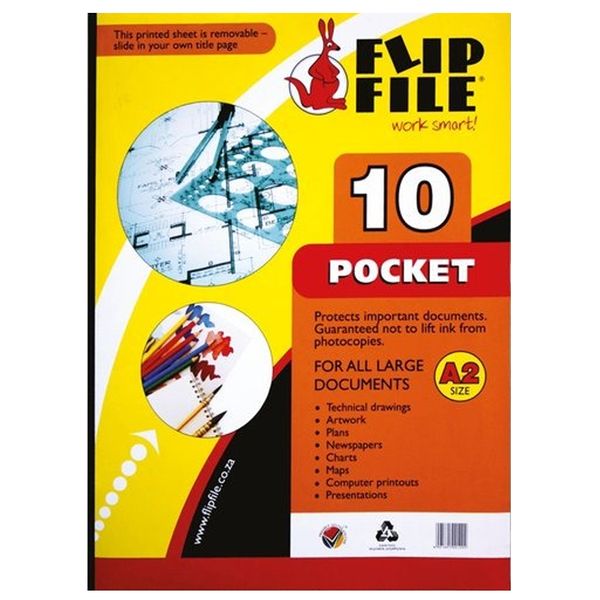 Flip File 10 Pocket Display Book - A2 (Pack of 5)