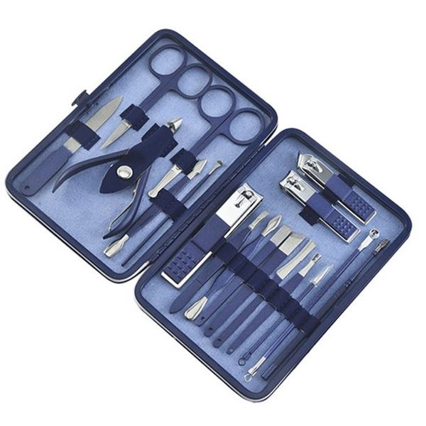 18 Pieces Portable Nail Clippers Set - Blue