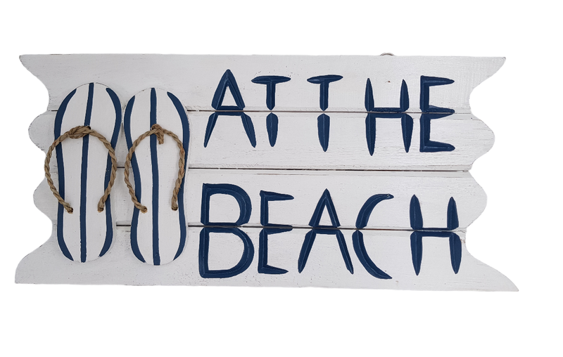 At the Beach Sign - 50x24cm
