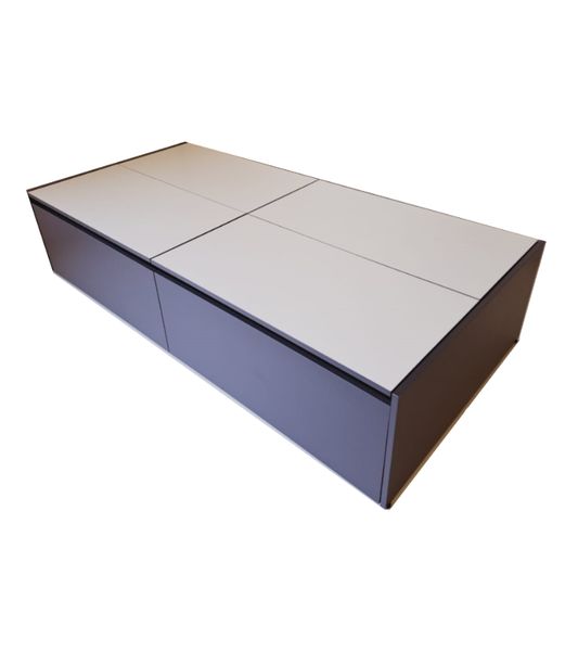 Modena Single Bed Base with Storage - Storm Grey